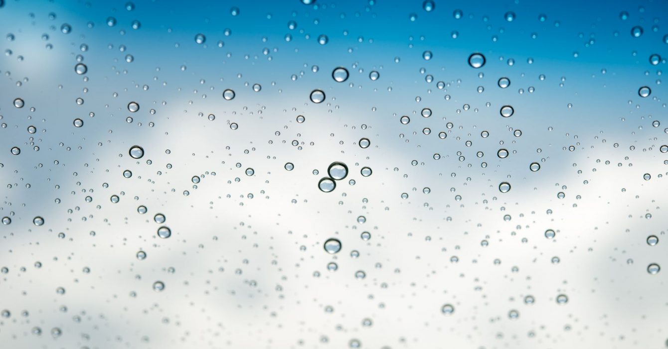 Water drops on glass